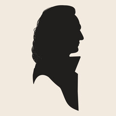 silhouette of a person with hair