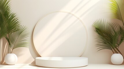 Abstract minimalistic monochrome scene with geometric shapes. White visualization AI