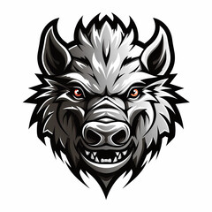 Mascot logo Wild boar white background