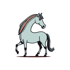 Fototapeta na wymiar horse cartoon isolated on white