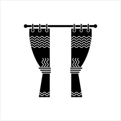 Curtain Icon, Cloth Curtain Icon, Hanging Curtain