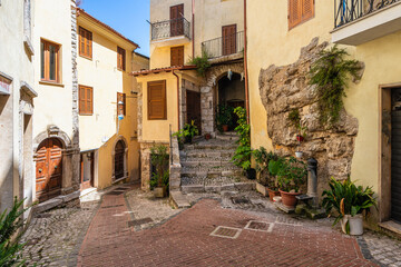 Fototapeta na wymiar Scenic sight in Sonnino, beautiful village in the Province of Latina, Lazio, central Italy.