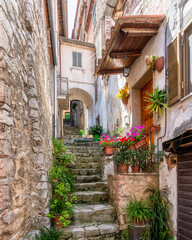 Fototapeta na wymiar Scenic sight in Sonnino, beautiful village in the Province of Latina, Lazio, central Italy.
