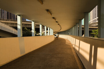 Aug 3 2023 the Long foot bridge at sunrise at hong kong