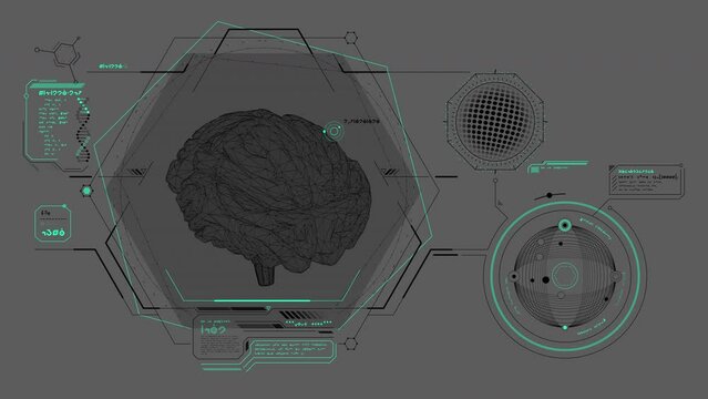 Medical research in an animated alien interface.