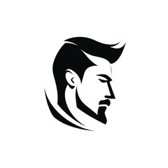Vector logo of barbershop, minimalistic, black and white