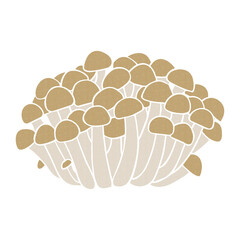 シンプルなしめじのイラスト、ベクター素材