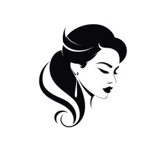 Vector logo of beauty salon, minimalistic, black and white
