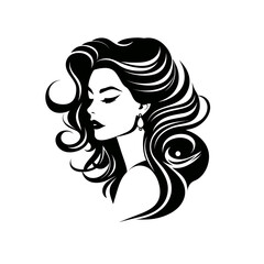 Vector logo of beauty salon, minimalistic, black and white