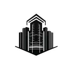 Vector logo of office, minimalistic, black and white