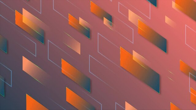 dark orange geometric rectangle animated background
