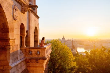 Foto op Canvas Beautiful woman in Budapest © BlueOrange Studio