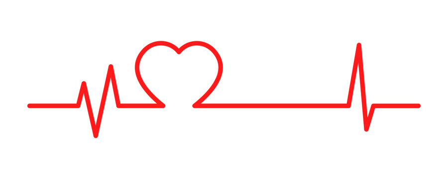 Heart beat vector icon. Pulse or rhythm. Pulse on shape heart. Vector 10 Eps.