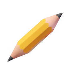 3D yellow Pencil