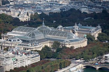 Aerial view of the Grand Palais and Petit Palais in Paris - obrazy, fototapety, plakaty