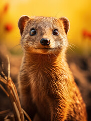 Fototapeta premium Mongoose in its Natural Habitat, Wildlife Photography, Generative AI