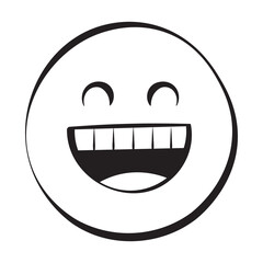 Obraz premium Laughing 30 Grunge Emoticons Outline Style