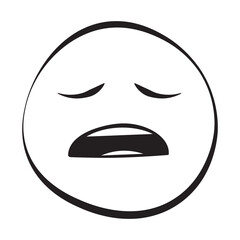 Tired 30 Grunge Emoticons Outline Style