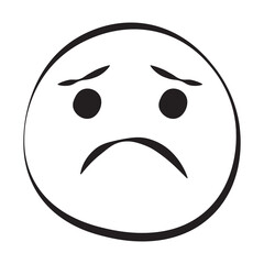 Sad 30 Grunge Emoticons Outline Style