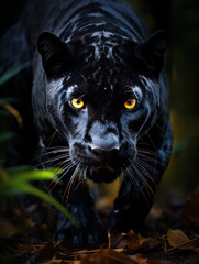 Naklejka na ściany i meble Panther in its Natural Habitat, Wildlife Photography, Generative AI