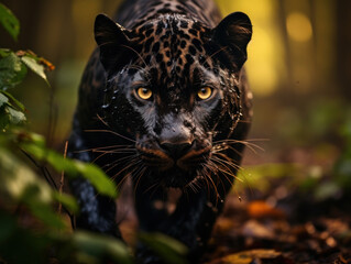 Panther in its Natural Habitat, Wildlife Photography, Generative AI