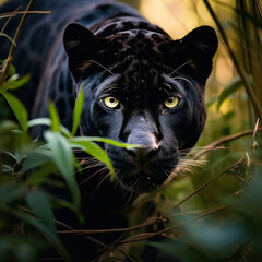 Panther in its Natural Habitat, Wildlife Photography, Generative AI