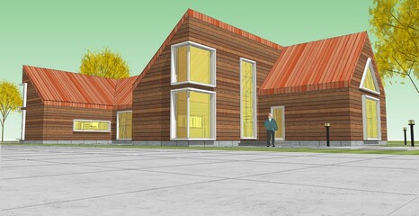 architecture sketch of the house © Svjatoslav