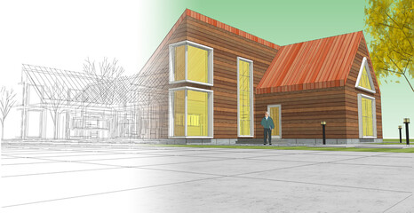 architecture sketch of the house © Svjatoslav