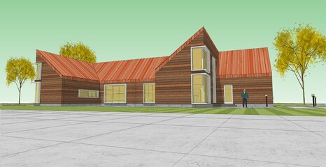 architecture sketch of the house © Svjatoslav