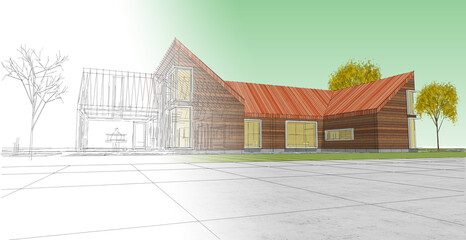 architecture sketch of the house © Svjatoslav