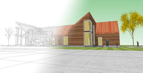 architecture sketch of the house © Svjatoslav