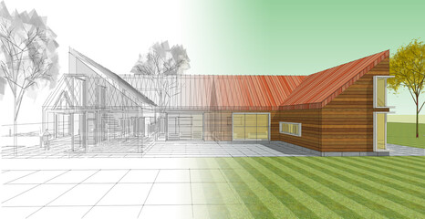 architecture sketch of the house © Svjatoslav