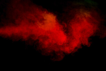 Orange and red steam on a black background.