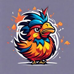 A logo for a business or sports team featuring a CRAZY CHICKEN that is suitable for a t-shirt graphic.