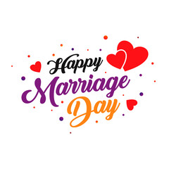 Happy marriage day on transparent background