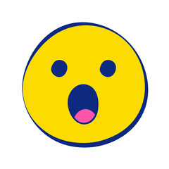 Fototapeta premium Shocked 30 Grunge Emoticons White Outline Style