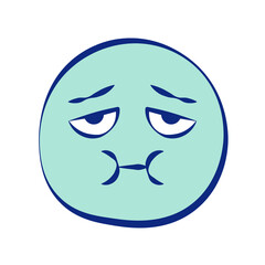 Sick 30 Grunge Emoticons White Outline Style