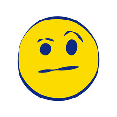 Skeptic 30 Grunge Emoticons White Outline Style