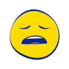 Tired 30 Grunge Emoticons White Outline Style