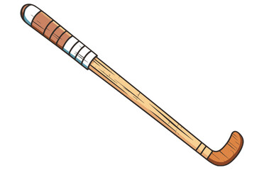 Hockey Stick vector Illustration, Ice Hockey puck and stick vector drawing