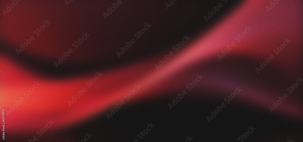Wall mural red abstract gradient on black background, grainy texture website header design, blurred vivid color
