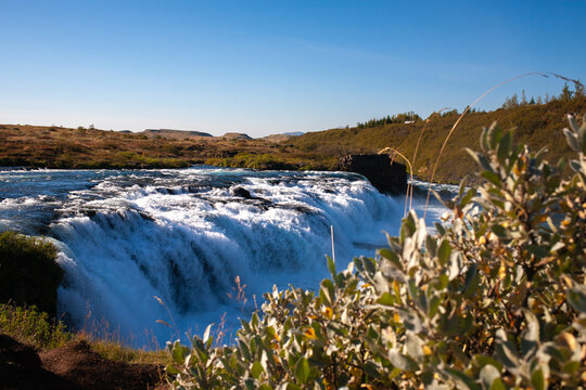 Faxafoss a wide, scenic cascade on the Tunguflj&oacute;t River