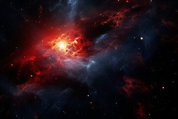 Fototapeta na wymiar Beautiful red galaxy. Generative AI