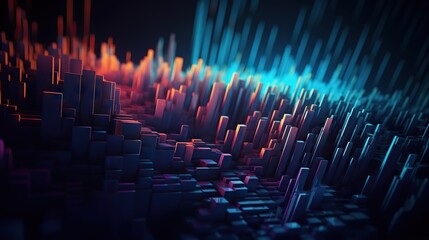 Fototapeta premium Abstract digital background. Can be used for technological processes, neural networks and AI, digital storages, sound and graphic forms, science, education, etc.