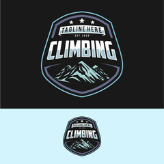 Climbing vector logo. Sport climbing, emblem climbing