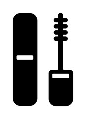 Mascara , false eyelashes vector icon illustration