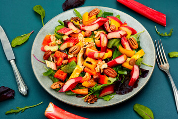 Dieting raw vegan salad.