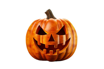 Jack o lantern. Halloween pumpkin on a transparent background. Generative Ai.