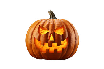 Jack o lantern. Halloween pumpkin on a transparent background. Generative Ai.