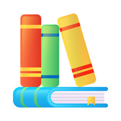 Book 30 School Icon Set Fill Style